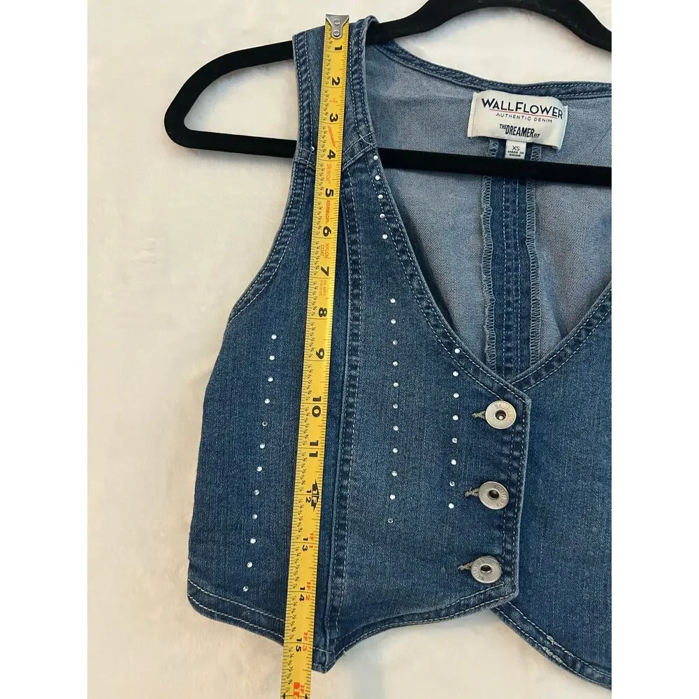wallflower dreamer fit denim‎ vest xs adjustable